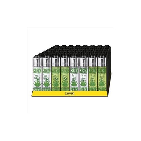 ACCENDINO CLIPPER GREEN POWER PEACE- SCATOLA INTERA DA 48 PEZZI 