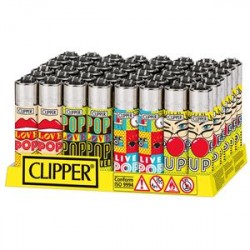 ACCENDINO CLIPPER LARGE POP ART - SCATOLA INTERA DA 48 PEZZI