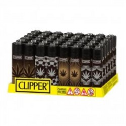 ACCENDINO CLIPPER LEAVES GOLD & SILVER -SCATOLA INTERA DA 48 PEZZI